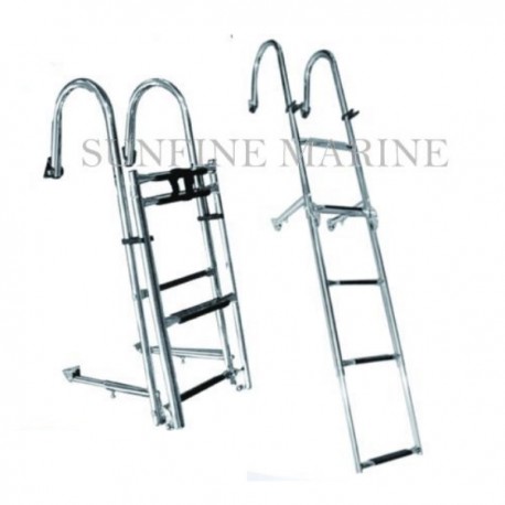 Лестница SunFine Marine складная, 5 ступени с поручнями